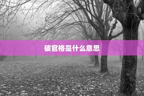 破官格是什么意思