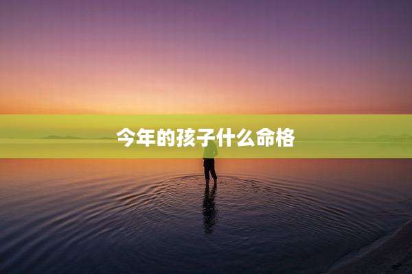 今年的孩子什么命格