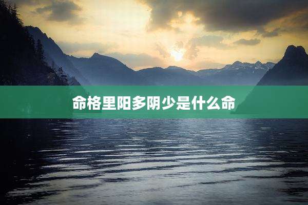命格里阳多阴少是什么命