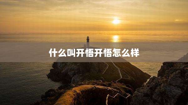 什么叫开悟开悟怎么样