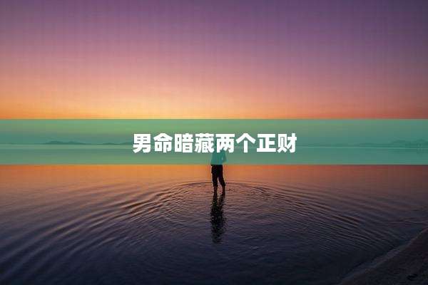 男命暗藏两个正财