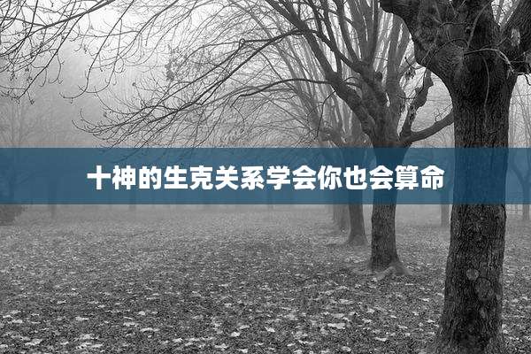 十神的生克关系学会你也会算命