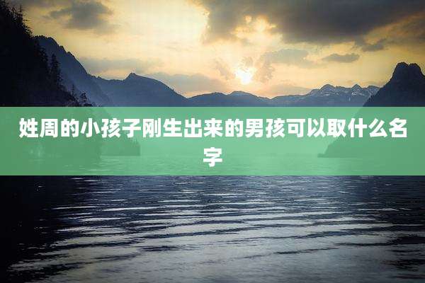 姓周的小孩子刚生出来的男孩可以取什么名字