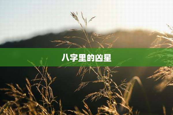 八字里的凶星