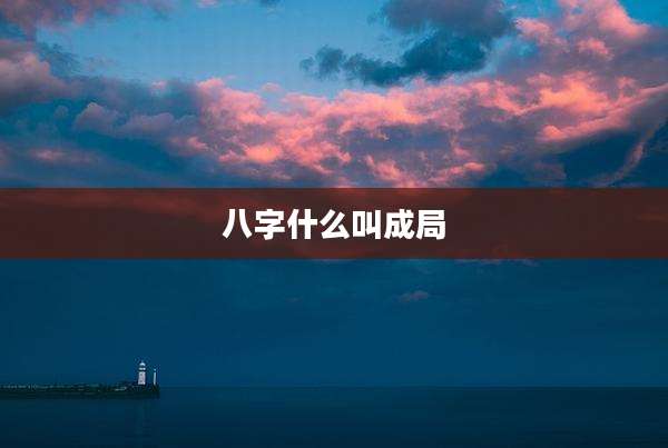 八字什么叫成局