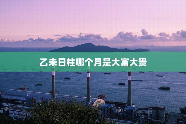 乙未日柱哪个月是大富大贵