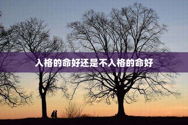 入格的命好还是不入格的命好