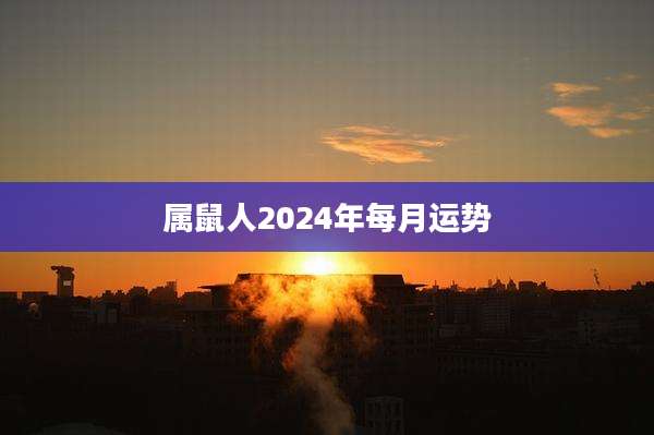 属鼠人2024年每月运势