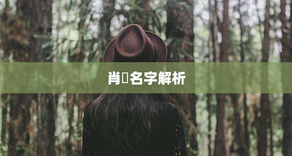 肖垚名字解析