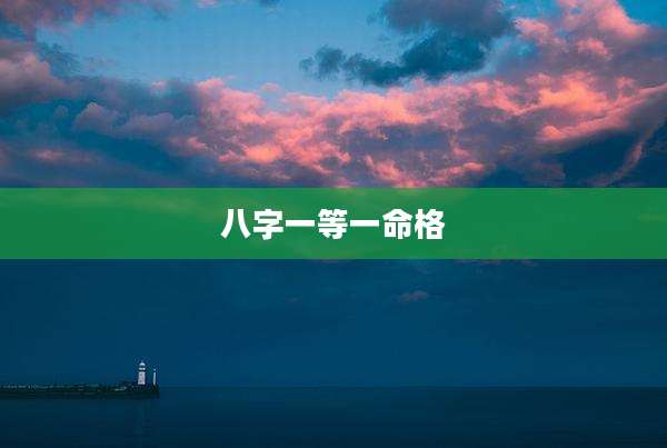 八字一等一命格