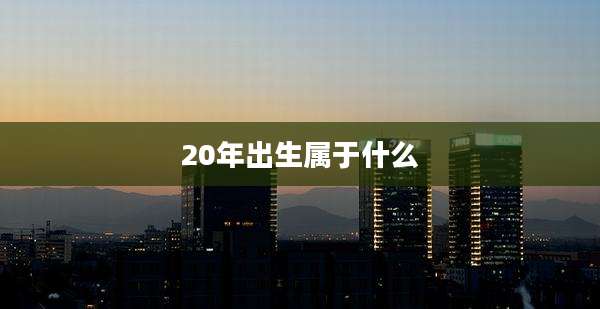 20年出生属于什么