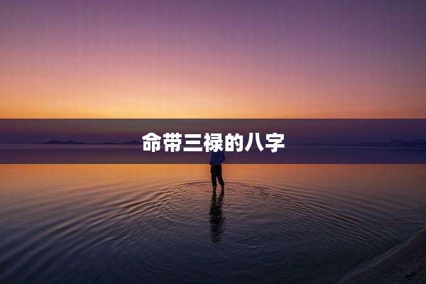 命带三禄的八字