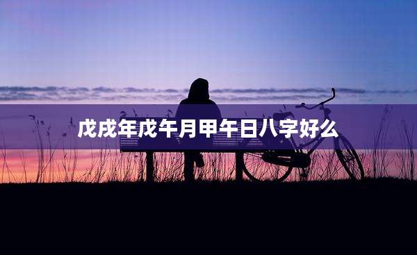 戊戌年戊午月甲午日八字好么
