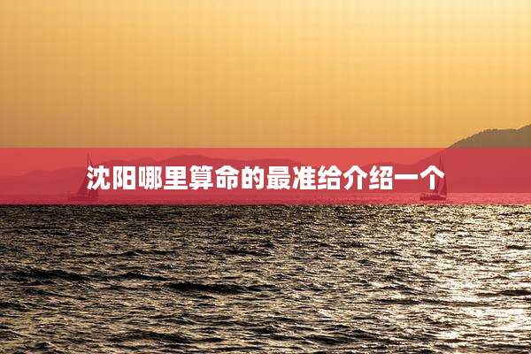 沈阳哪里算命的最准给介绍一个