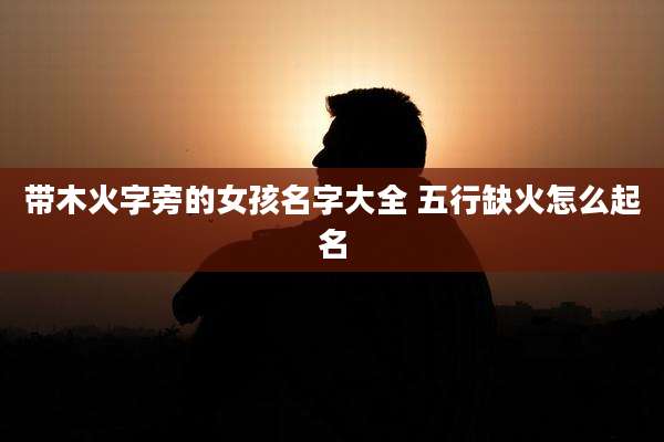 带木火字旁的女孩名字大全 五行缺火怎么起名