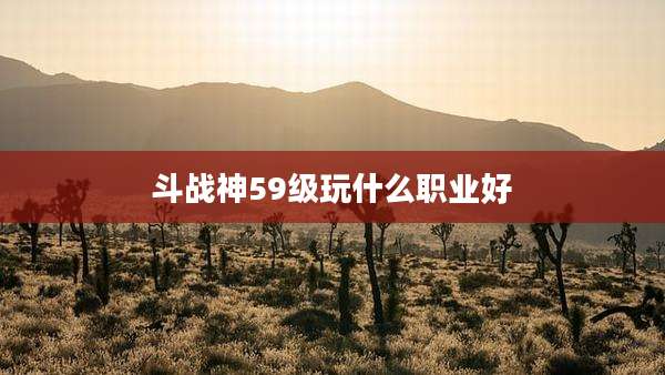 斗战神59级玩什么职业好