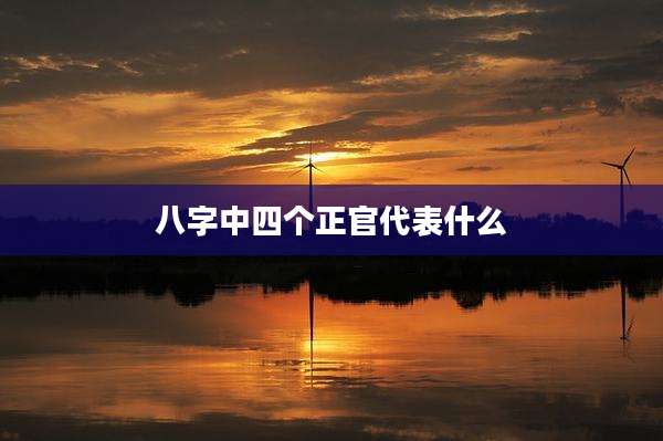 八字中四个正官代表什么