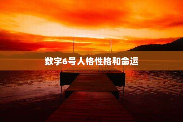 数字6号人格性格和命运