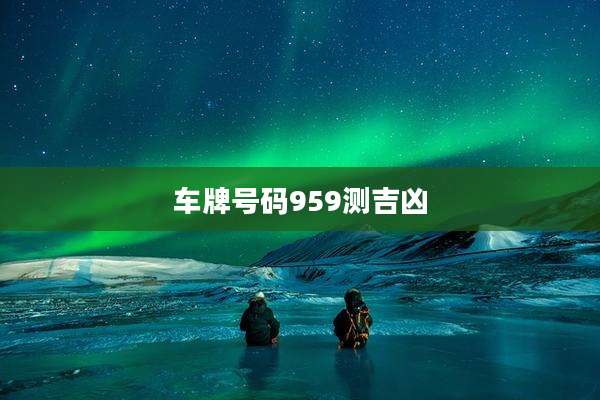 车牌号码959测吉凶