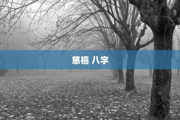慈禧 八字