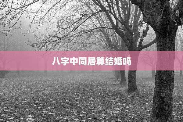 八字中同居算结婚吗