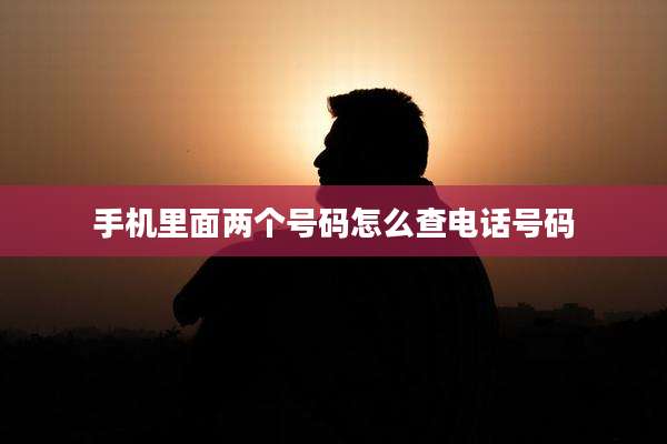 手机里面两个号码怎么查电话号码