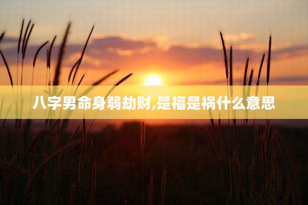 八字男命身弱劫财,是福是祸什么意思