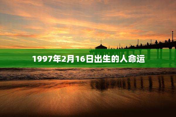 1997年2月16日出生的人命运