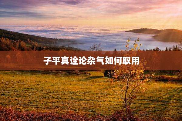 子平真诠论杂气如何取用