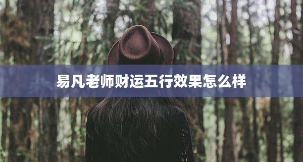 易凡老师财运五行效果怎么样