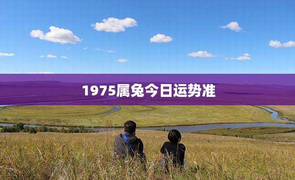 1975属兔今日运势准