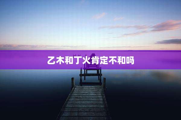 乙木和丁火肯定不和吗