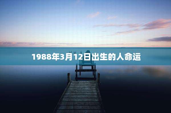 1988年3月12日出生的人命运