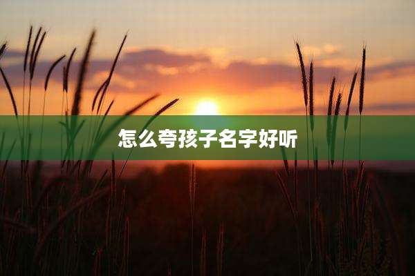 怎么夸孩子名字好听