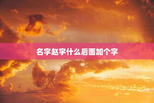 名字赵宇什么后面加个字