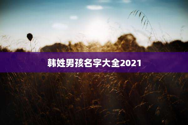 韩姓男孩名字大全2021