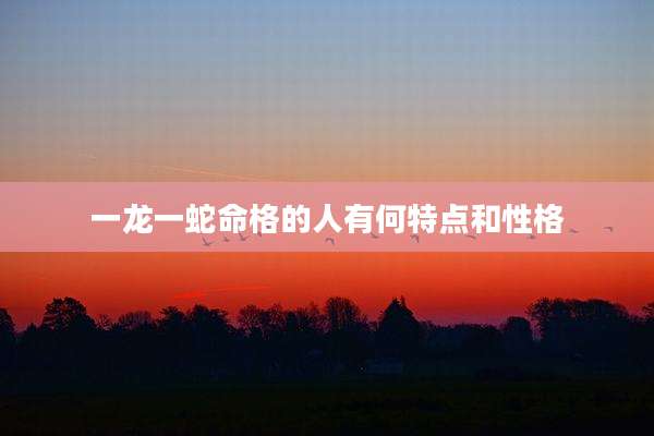 一龙一蛇命格的人有何特点和性格