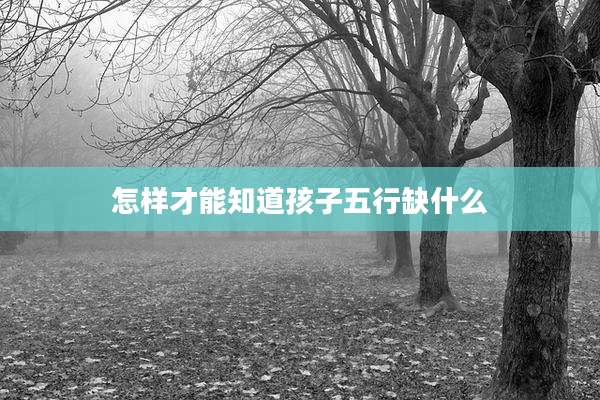 怎样才能知道孩子五行缺什么