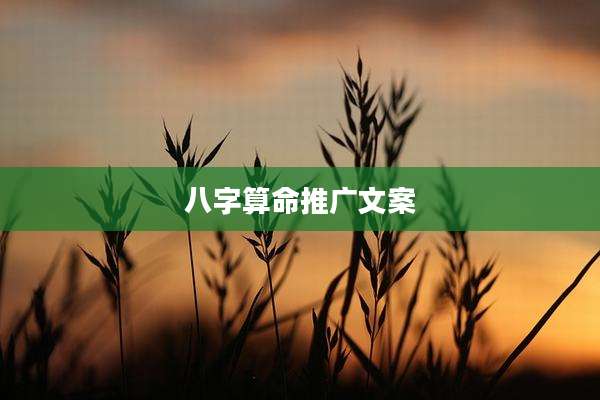 八字算命推广文案