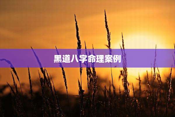 黑道八字命理案例