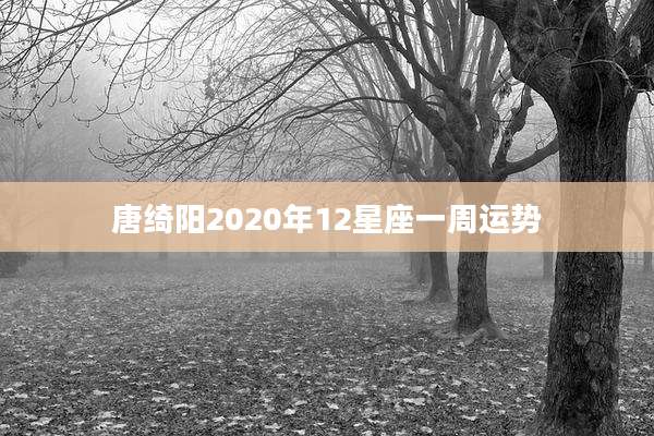 唐绮阳2020年12星座一周运势
