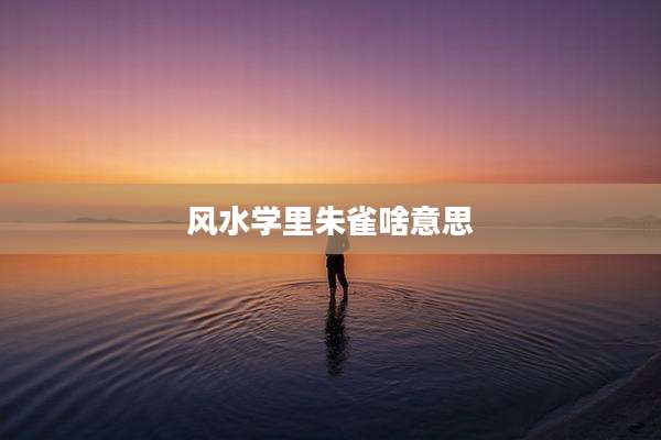 风水学里朱雀啥意思