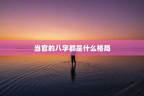 当官的八字都是什么格局