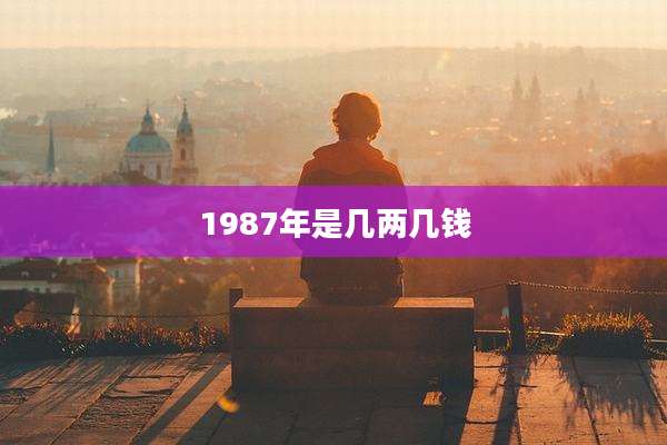1987年是几两几钱