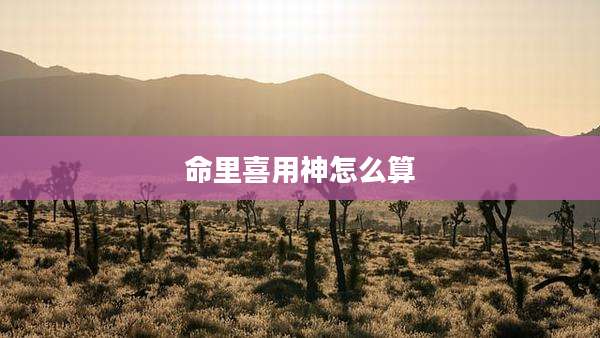 命里喜用神怎么算
