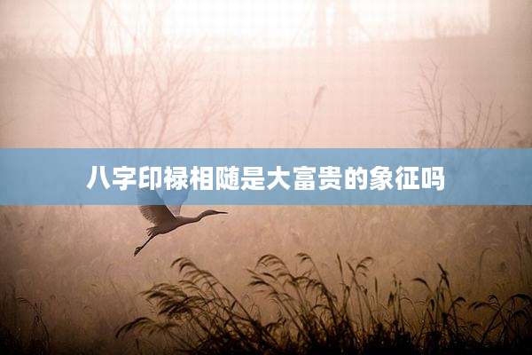 八字印禄相随是大富贵的象征吗