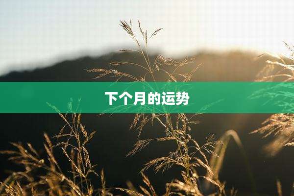 下个月的运势