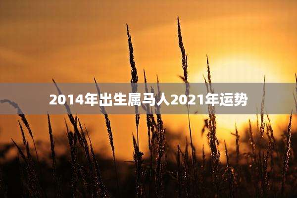 2014年出生属马人2021年运势