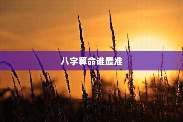 八字算命谁最准