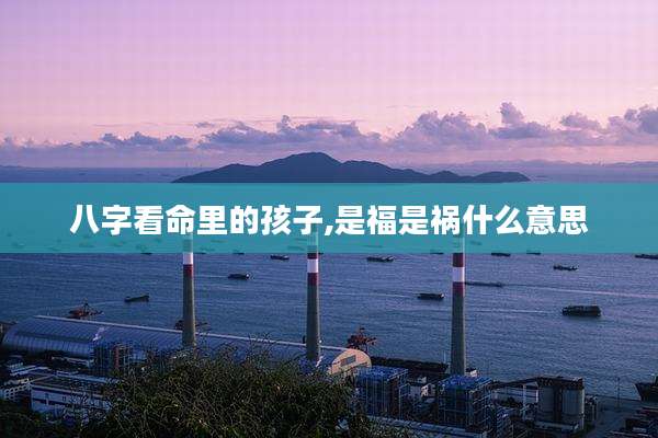 八字看命里的孩子,是福是祸什么意思